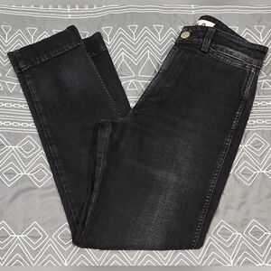 AMO Audrey Black Magic High Waisted Slim Cropped Jeans Size 26